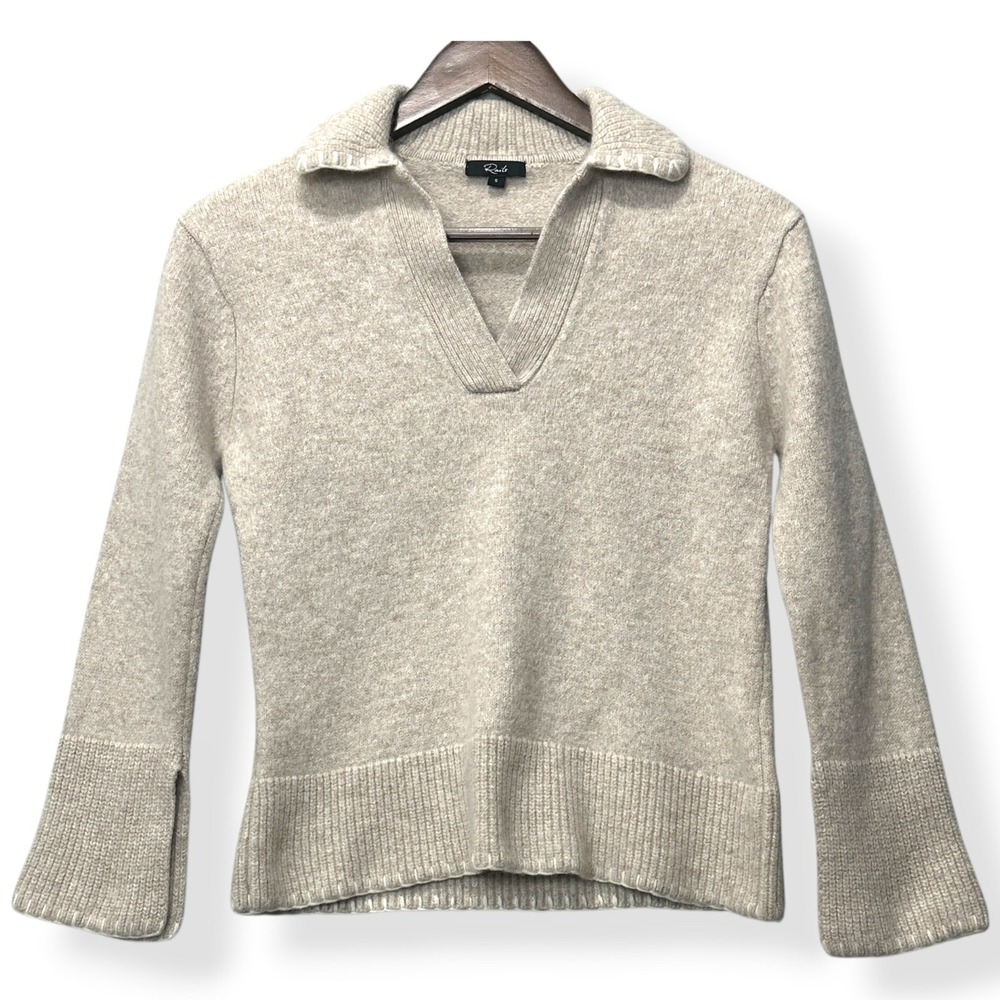Rails Athena Sweater Wool Cashmere Oat Beige Quiet Luxury Minimalist Womens‎ S